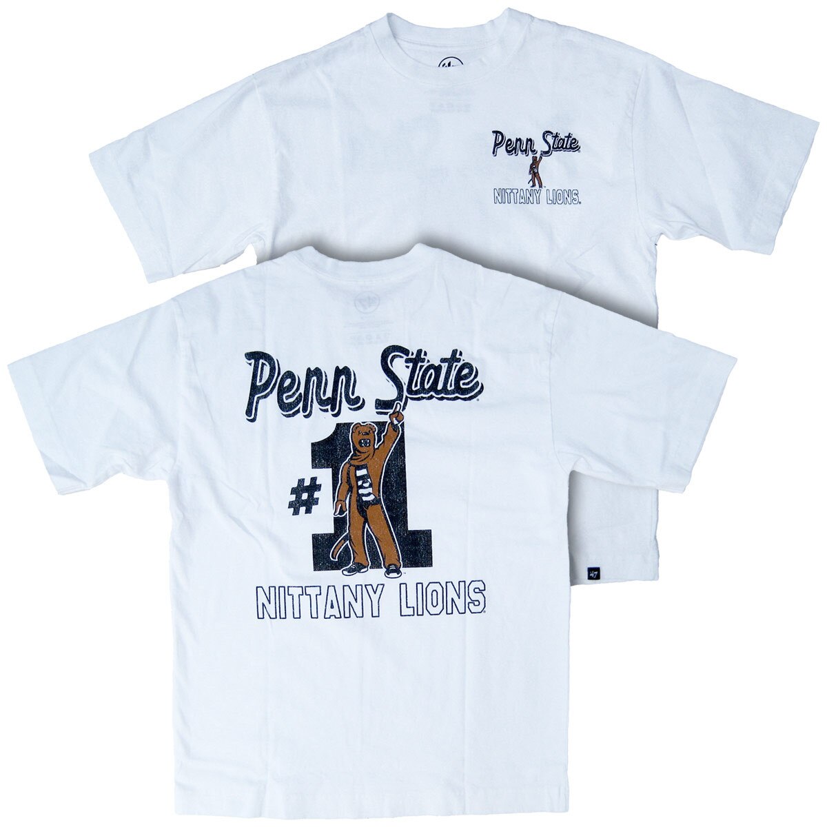 white short sleeve t-shirt Penn State Nittany Lions with #1 Mascot